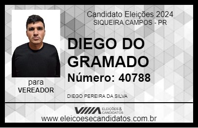 Candidato DIEGO DO GRAMADO 2024 - SIQUEIRA CAMPOS - Eleições