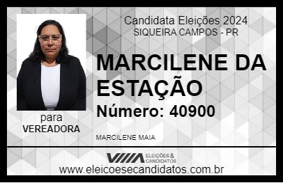 Candidato MARCILENE DA ESTAÇÃO 2024 - SIQUEIRA CAMPOS - Eleições