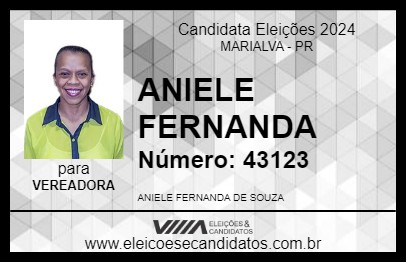 Candidato ANIELE FERNANDA 2024 - MARIALVA - Eleições