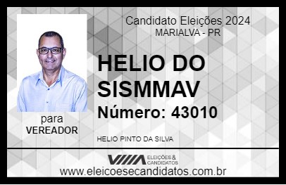 Candidato HELIO DO SISMMAV 2024 - MARIALVA - Eleições