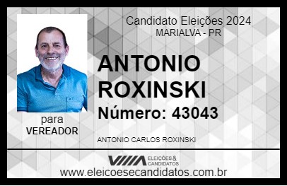 Candidato ANTONIO ROXINSKI 2024 - MARIALVA - Eleições