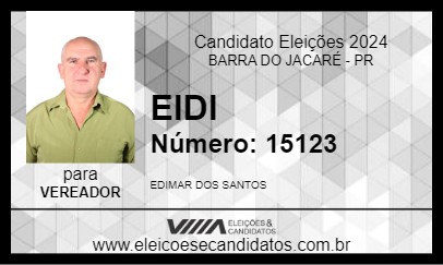 Candidato EIDI 2024 - BARRA DO JACARÉ - Eleições