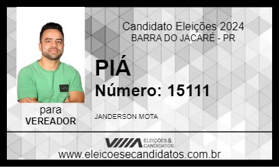 Candidato PIÁ 2024 - BARRA DO JACARÉ - Eleições