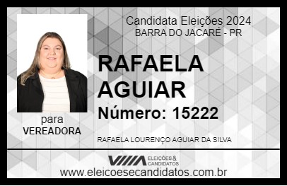 Candidato RAFAELA AGUIAR 2024 - BARRA DO JACARÉ - Eleições