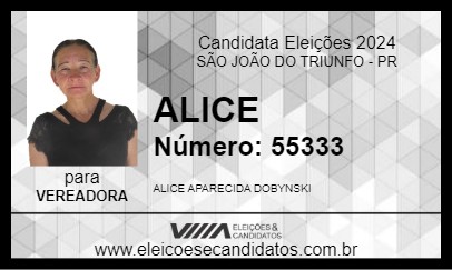 Candidato ALICE 2024 - SÃO JOÃO DO TRIUNFO - Eleições