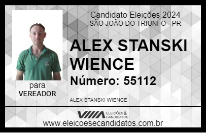 Candidato ALEX STANSKI WIENCE 2024 - SÃO JOÃO DO TRIUNFO - Eleições