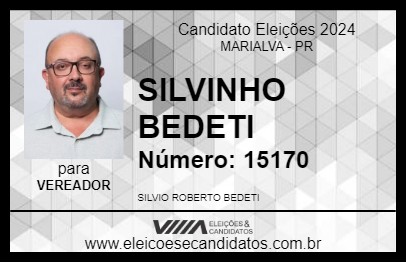 Candidato SILVINHO BEDETI 2024 - MARIALVA - Eleições