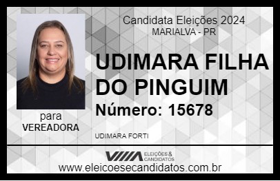 Candidato UDIMARA FILHA DO PINGUIM 2024 - MARIALVA - Eleições