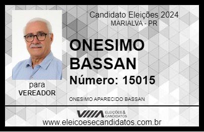 Candidato ONESIMO BASSAN 2024 - MARIALVA - Eleições