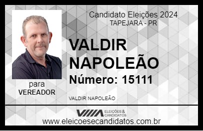 Candidato VALDIR NAPOLEÃO 2024 - TAPEJARA - Eleições