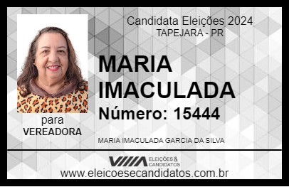 Candidato MARIA IMACULADA 2024 - TAPEJARA - Eleições