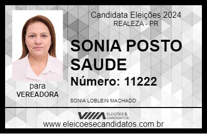 Candidato SONIA DA SAÚDE 2024 - REALEZA - Eleições