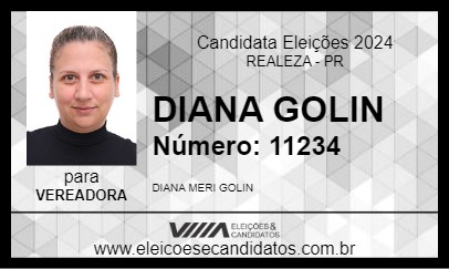 Candidato DIANA GOLIN 2024 - REALEZA - Eleições