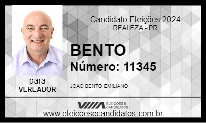 Candidato BENTO 2024 - REALEZA - Eleições