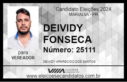 Candidato DEIVIDY FONSECA 2024 - MARIALVA - Eleições