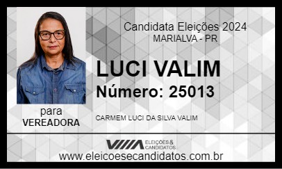 Candidato LUCI VALIM 2024 - MARIALVA - Eleições