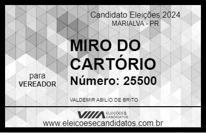 Candidato MIRO DO CARTÓRIO 2024 - MARIALVA - Eleições