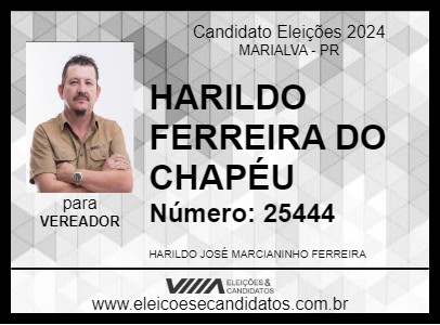 Candidato HARILDO FERREIRA DO CHAPÉU 2024 - MARIALVA - Eleições