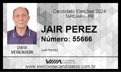 Candidato JAIR PEREZ 2024 - TAPEJARA - Eleições