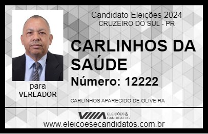 Candidato CARLINHOS DA SAÚDE 2024 - CRUZEIRO DO SUL - Eleições