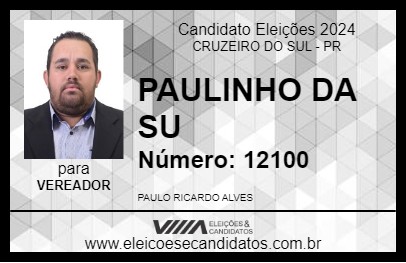 Candidato PAULINHO DA SU 2024 - CRUZEIRO DO SUL - Eleições