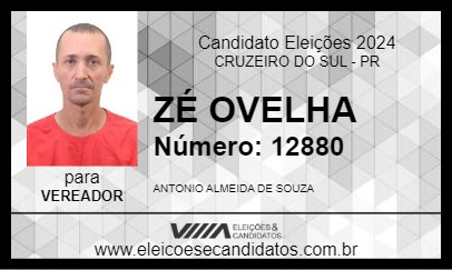 Candidato ZÉ OVELHA 2024 - CRUZEIRO DO SUL - Eleições