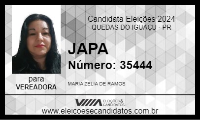 Candidato JAPA 2024 - QUEDAS DO IGUAÇU - Eleições