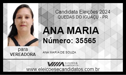 Candidato ANA MARIA 2024 - QUEDAS DO IGUAÇU - Eleições