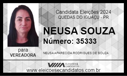 Candidato NEUSA SOUZA 2024 - QUEDAS DO IGUAÇU - Eleições