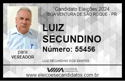 Candidato LUIZ SECUNDINO 2024 - BOA VENTURA DE SÃO ROQUE - Eleições