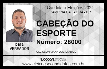 Candidato CABEÇÃO DO ESPORTE 2024 - CAMPINA DA LAGOA - Eleições