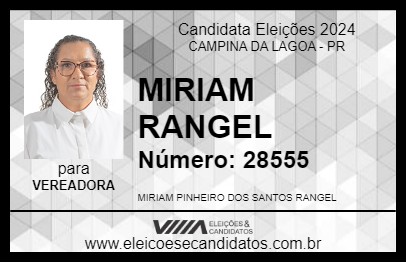 Candidato MIRIAM RANGEL 2024 - CAMPINA DA LAGOA - Eleições