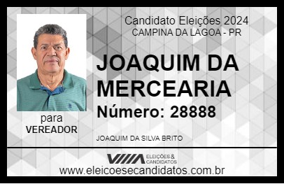 Candidato JOAQUIM DA MERCEARIA  2024 - CAMPINA DA LAGOA - Eleições