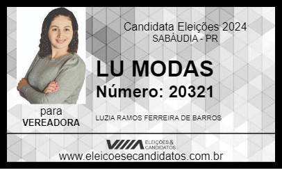 Candidato LU MODAS 2024 - SABÁUDIA - Eleições