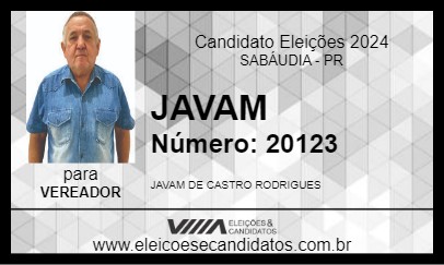 Candidato JAVAM 2024 - SABÁUDIA - Eleições