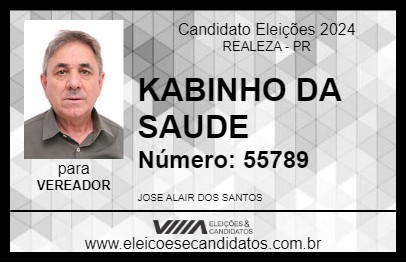 Candidato KABINHO DA SAUDE 2024 - REALEZA - Eleições