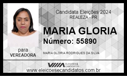 Candidato MARIA GLORIA 2024 - REALEZA - Eleições