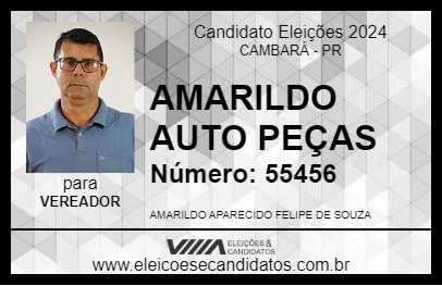 Candidato AMARILDO AUTO PEÇAS 2024 - CAMBARÁ - Eleições