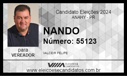 Candidato NANDO 2024 - ANAHY - Eleições