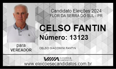 Candidato CELSO FANTIN 2024 - FLOR DA SERRA DO SUL - Eleições