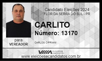 Candidato CARLITO 2024 - FLOR DA SERRA DO SUL - Eleições