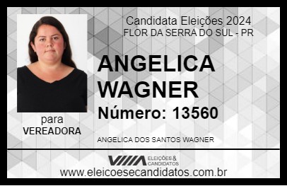 Candidato ANGELICA WAGNER 2024 - FLOR DA SERRA DO SUL - Eleições