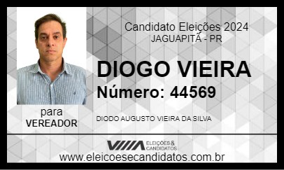 Candidato DIOGO VIEIRA 2024 - JAGUAPITÃ - Eleições