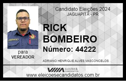 Candidato RICK BOMBEIRO 2024 - JAGUAPITÃ - Eleições