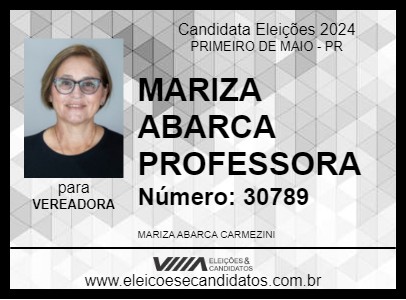 Candidato MARIZA ABARCA PROFESSORA 2024 - PRIMEIRO DE MAIO - Eleições