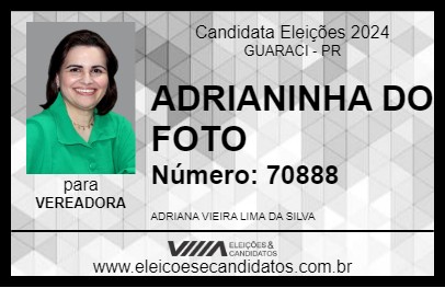 Candidato ADRIANINHA DO FOTO 2024 - GUARACI - Eleições