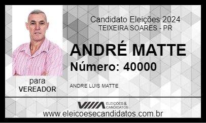 Candidato ANDRÉ MATTE 2024 - TEIXEIRA SOARES - Eleições