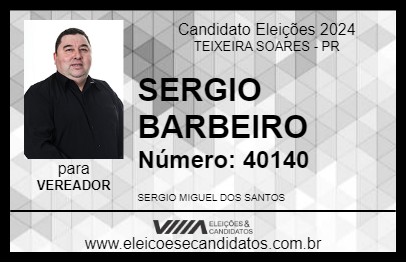 Candidato SERGIO BARBEIRO 2024 - TEIXEIRA SOARES - Eleições