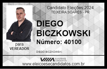 Candidato DIEGO BICZKOWSKI 2024 - TEIXEIRA SOARES - Eleições