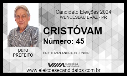 Candidato CRISTÓVAM 2024 - WENCESLAU BRAZ - Eleições